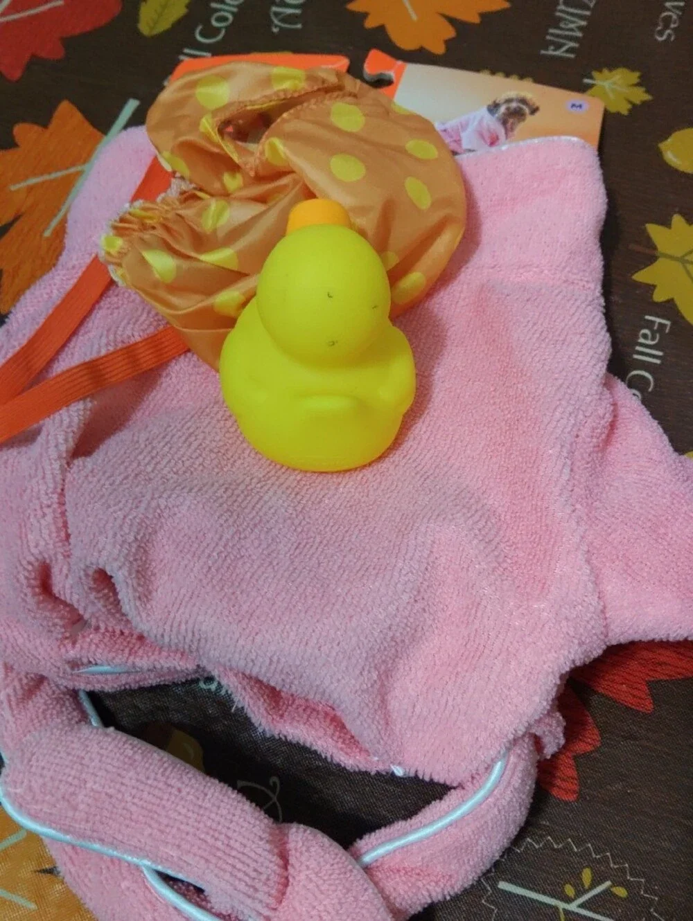 Boots & Barkley Pink Kids' Bath Hooded Towel with Yellow Duck Toy